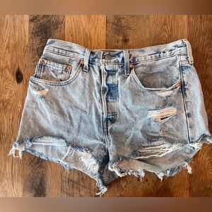 Levi’s 501 Original High Rise Cut Off Distressed Denim Women Shorts